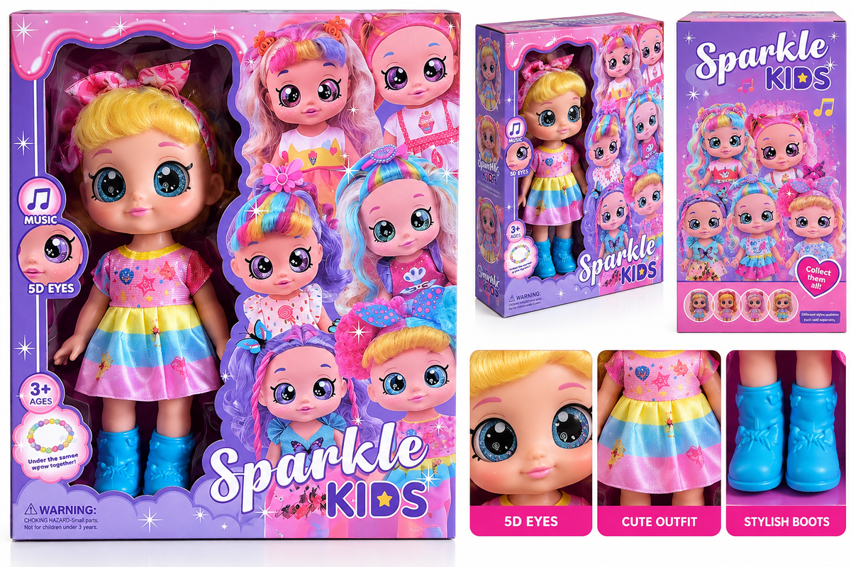 Sparkle Kids Musical Doll – 5D Sparkling Eyes, Colourful Dress & Accessories