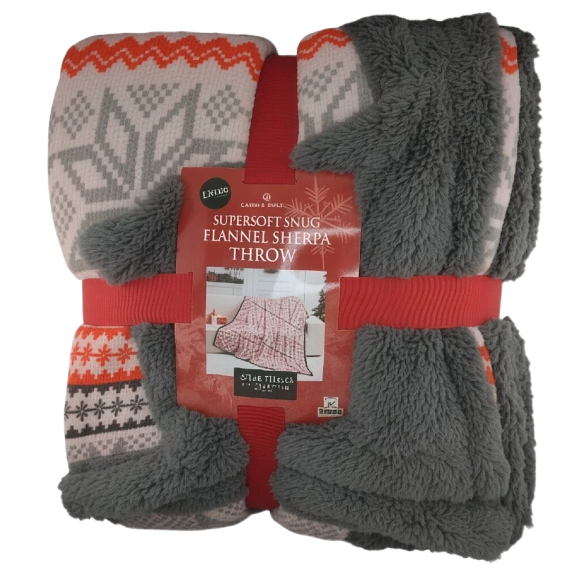 Gaveno Cavailia Flannel Super Snug Sherpa Throw Teddy