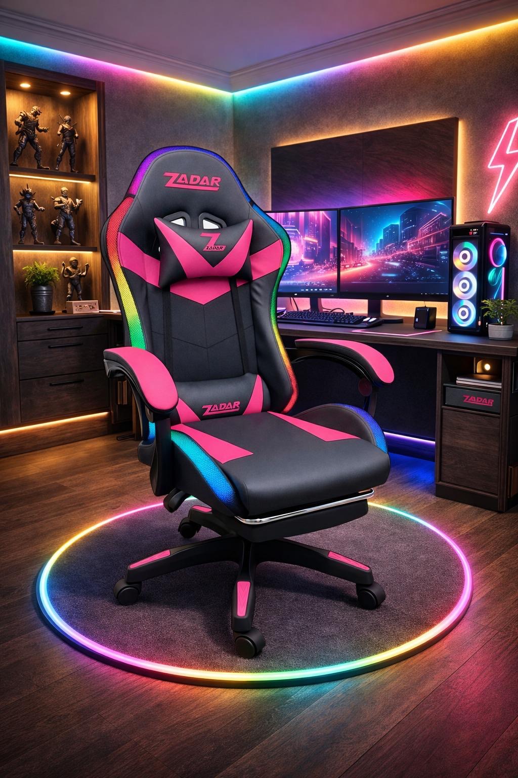 ZADAR Ergonomic Gaming Chair – Adjustable Reclining Computer Chair with Lumbar Support