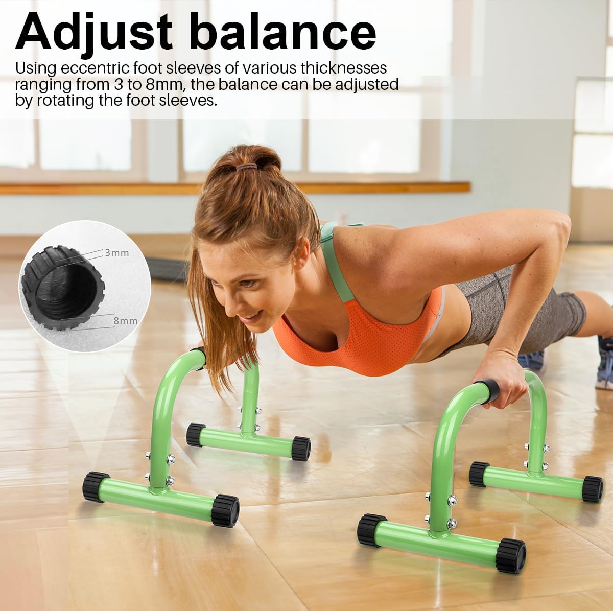 AmazeFan Parallettes Push Up Bars – Calisthenics Training Stands for Handstands, Dips & Strength Workouts (17 x 10 x 10 in)