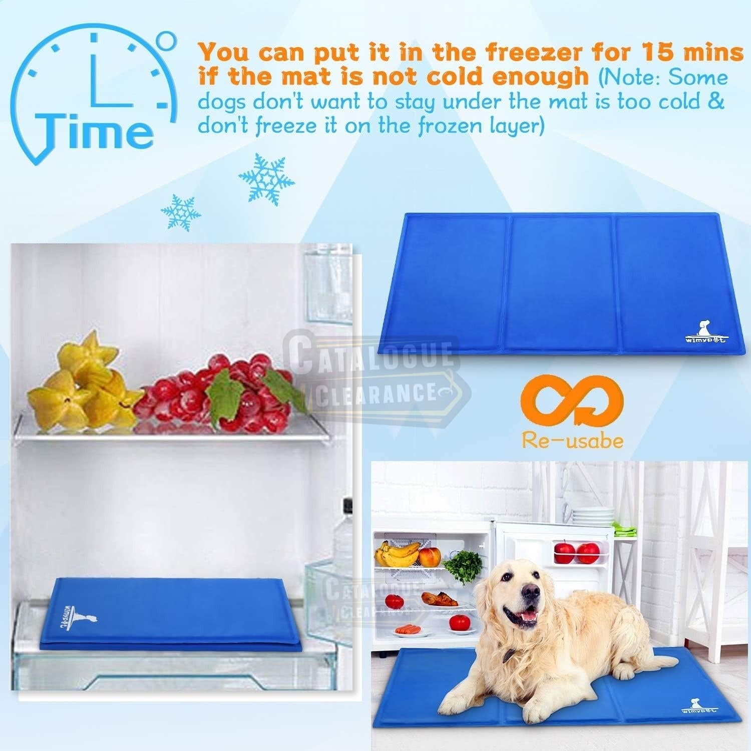 Dog Cooling Mat – 90cm Large Gel Pad, Non-Toxic, for Pets in Hot Weather
