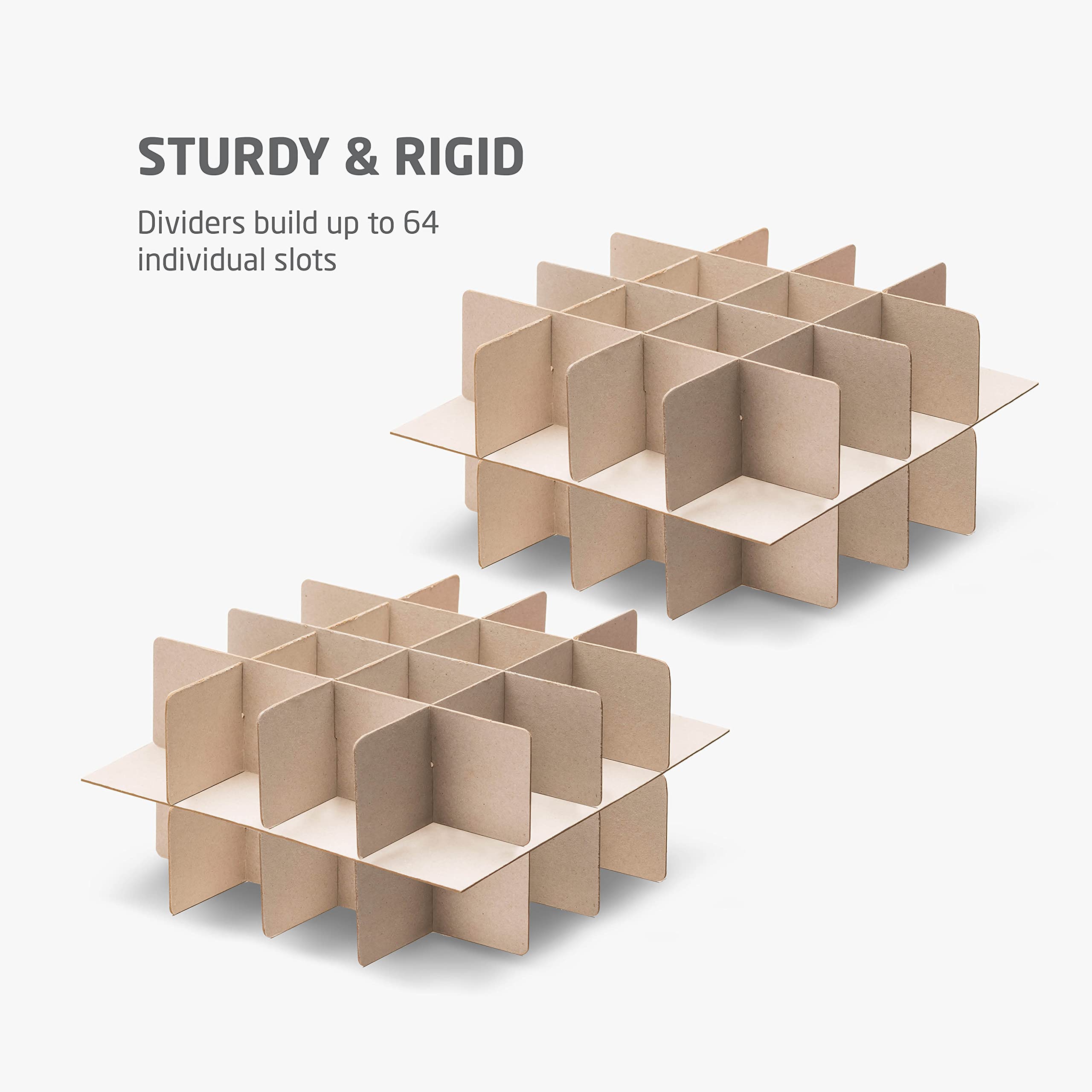 ZOBER Christmas Bauble Storage Box With Dividers - 64-Compartment - Underbed Xmas Ornament Storage Container with Zip Closure