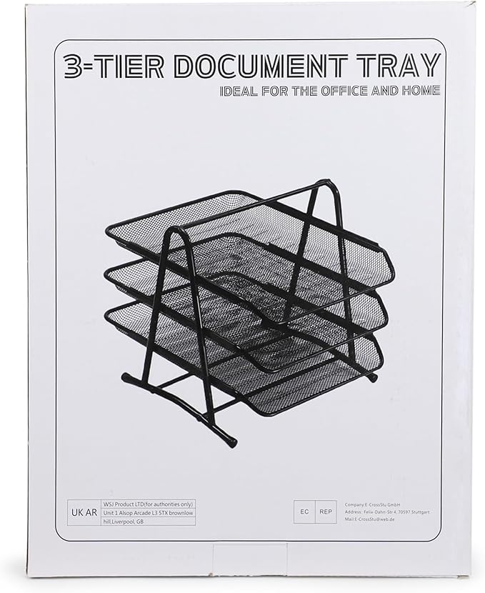 3-Tier Document Tray Organizer – Stackable Desktop File Holder for Office, Home & School