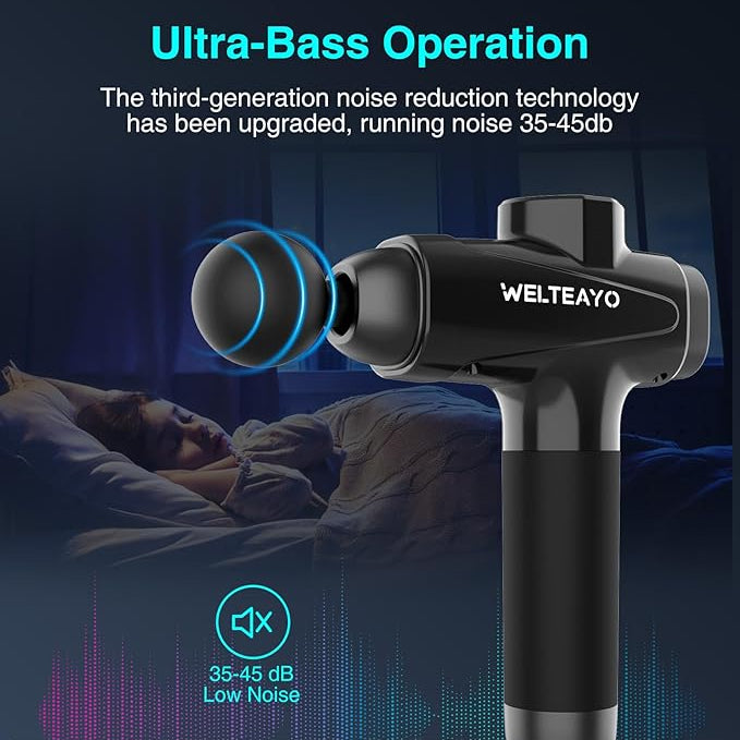 Deep Tissue Massage Gun with 6 Attachments & LCD Display – Muscle Recovery & Pain Relief