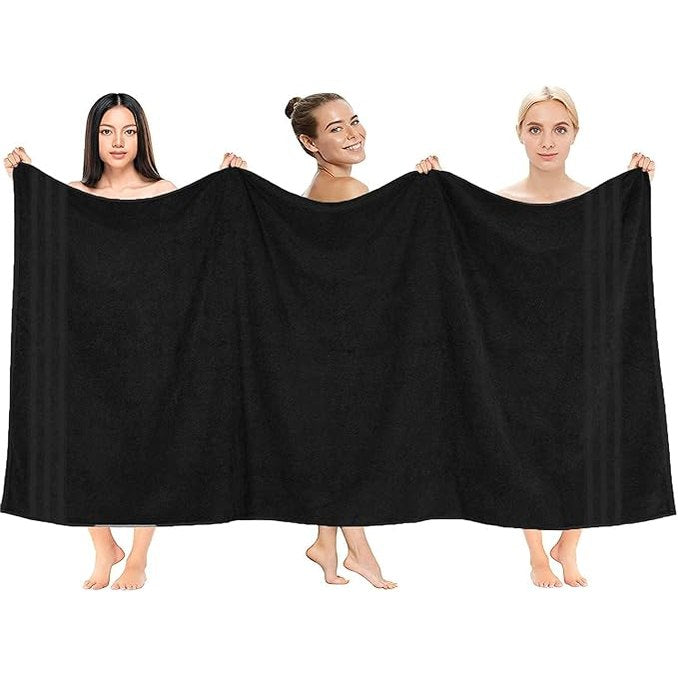 Luxury Egyptian Cotton Bath Sheets – Ultra-Soft, Highly Absorbent & Durable(White,Black,Charcol grey, Light white) Super Size Bath Sheet