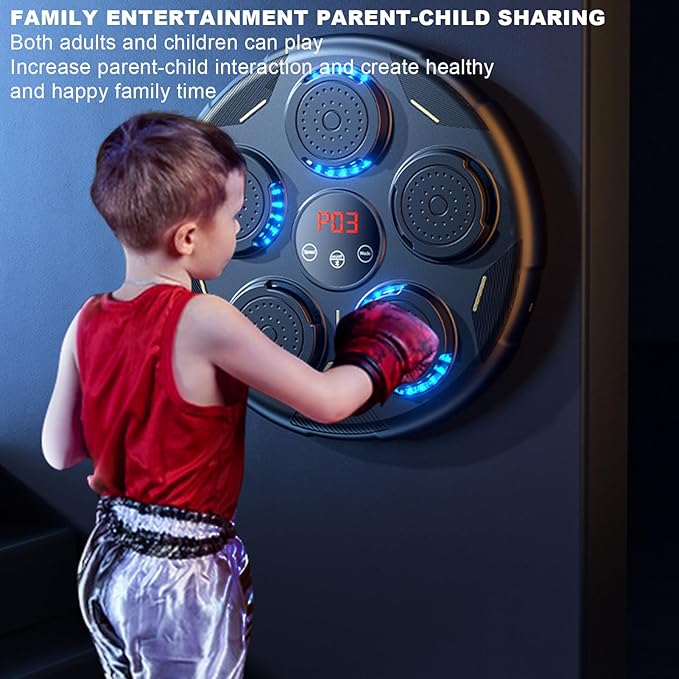 Smart Boxing Reaction Training Machine with Lights & Music – Interactive Wall-Mounted Fitness Game for Kids & Adults