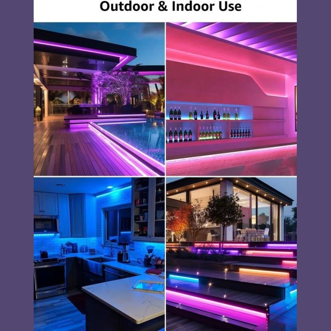 Lepro Smart RGB LED Strip Lights – 5M / 10M / 15M / 20M – Voice & App Controlled, Waterproof, Plug & Play