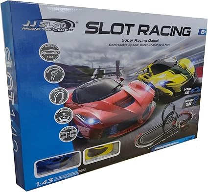 Large Electric Battery Operated Remote Control Slot Car Racing Track Set