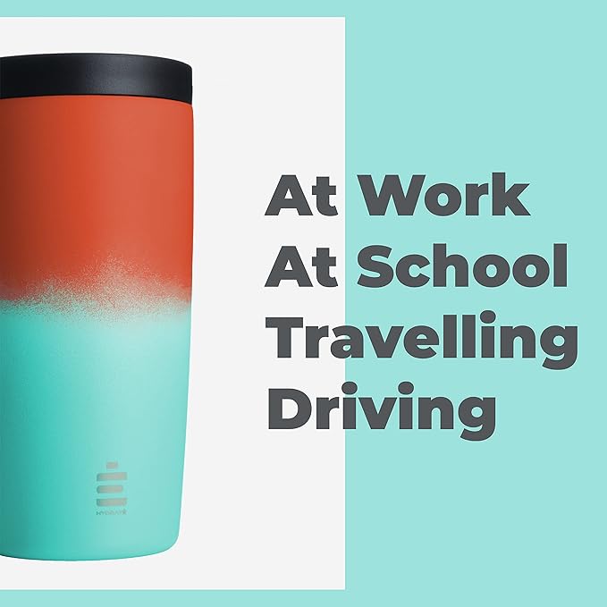 HYDRATE 500ml Insulated Travel Mug – Leak-Proof, Reusable Coffee Cup for Hot & Cold Drinks, Stainless Steel, Easy-Clean