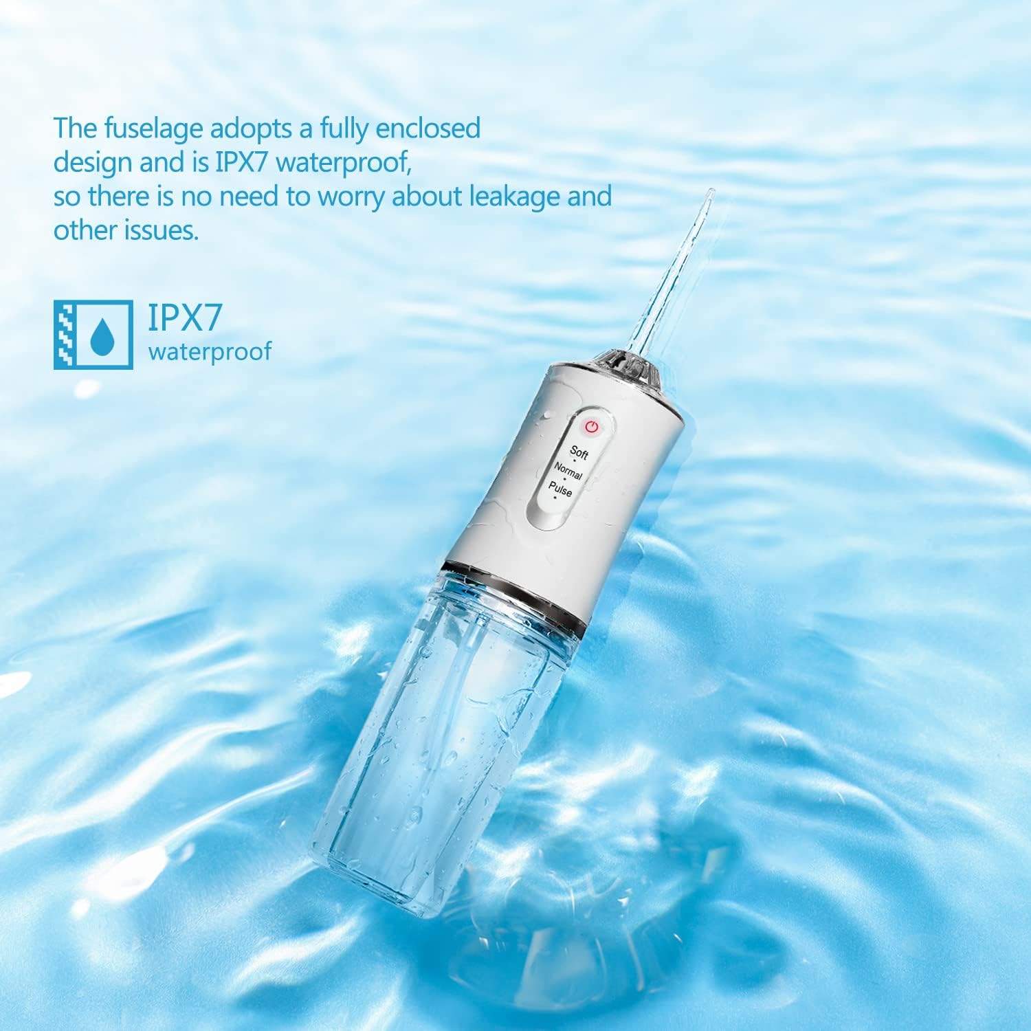 Portable Dental Water Flosser – Cordless Oral Irrigator with 3 Cleaning Modes, 220ml Tank & 4 Nozzles