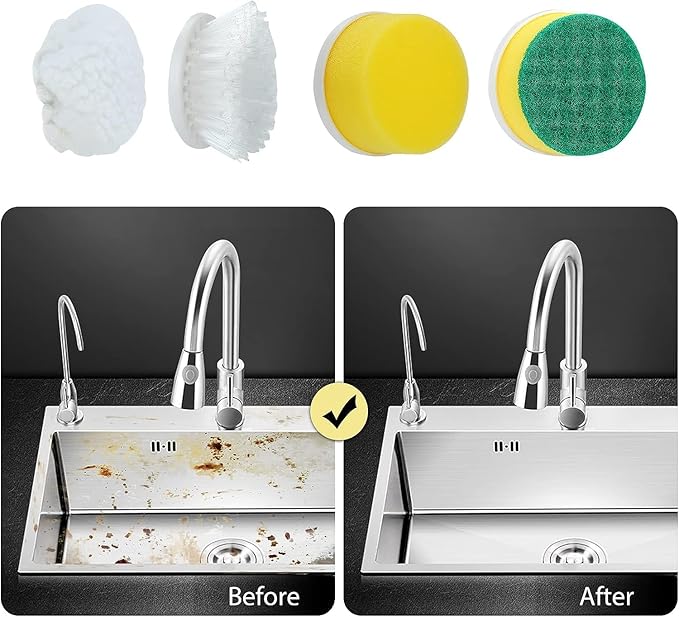 Replacement Brush Heads for Electric Spin Scrubber – 5 Pack Multi-Purpose Cleaning Heads