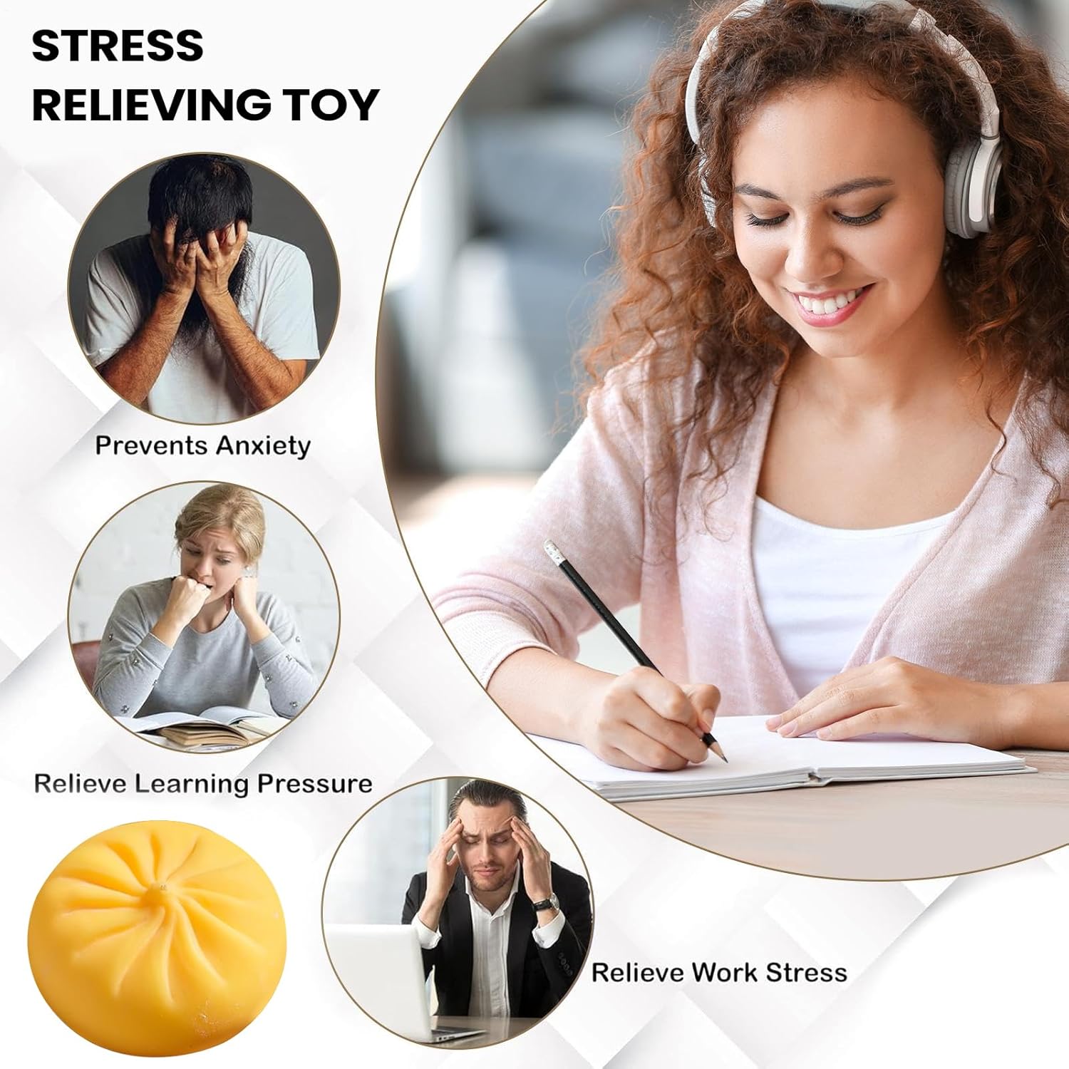 Dumpling Squishy – Soft Squeeze Stress Relief Toy with Steamer Box (Assorted Colours) 1 piece