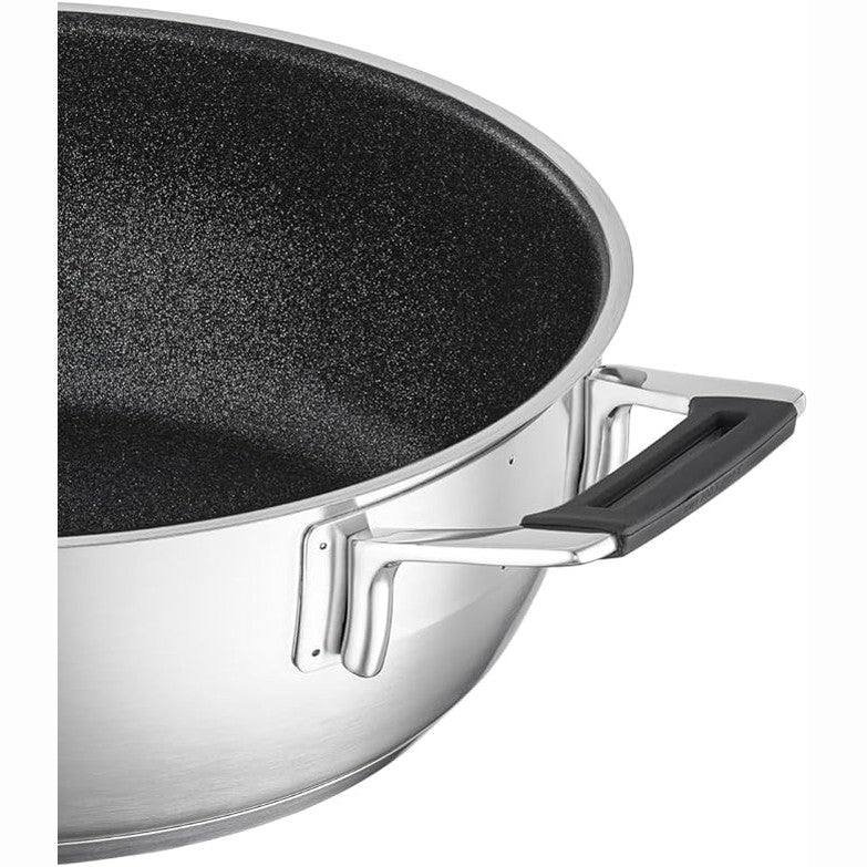 RÖSLE Silence Pro Serving Pan – 28 cm Stainless Steel with ProResist Coating & Lid