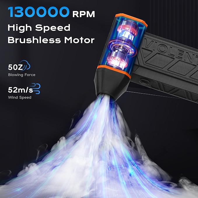 LYtech 130000RPM Compressed Air Duster 200W Tiny Electric Air Duster, Stepless Speed Jet Dryer Blower Air Blower No Canned Air Duster for Keyboard PC Deep Cleaning, Replace Compressed Air Can