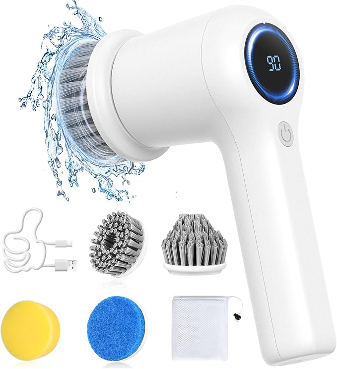 Electric Spin Scrubber, Cordless Mini Electric Cleaning Brush