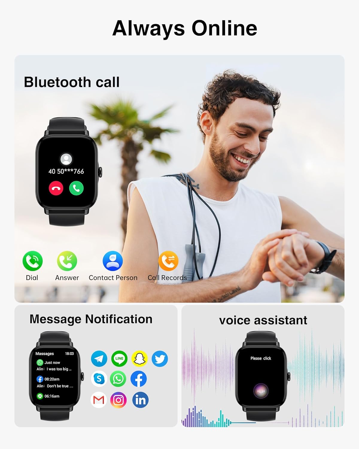 Smart Watch IFMDA – 1.85" Fitness Smartwatch with Calling & Health Tracking