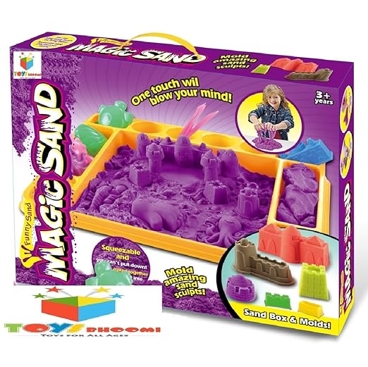 Magic Sand Play Set – Colourful Moulding Sand with Tray & Castle Moulds (3+ Years)