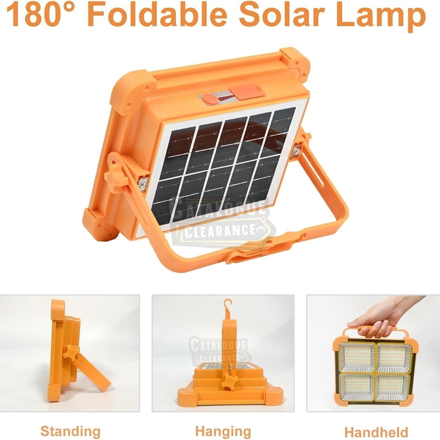 Rechargeable LED Work Light with Solar Panel, 5 Lighting Modes
