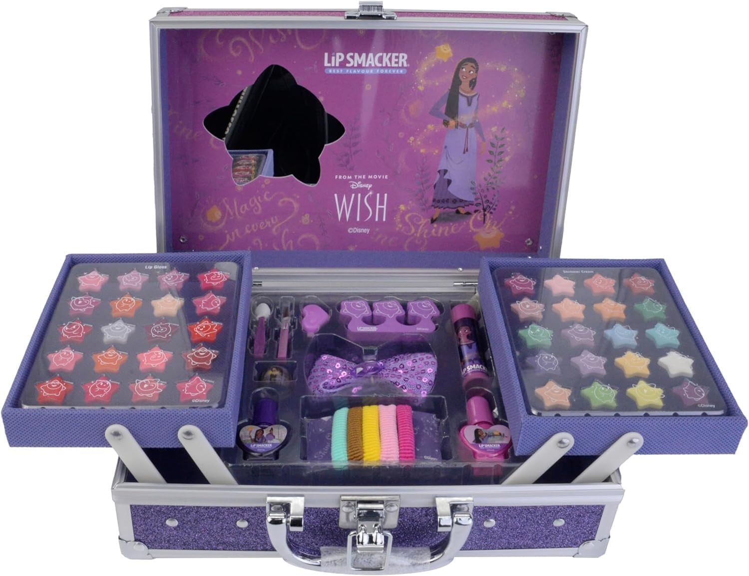 Lip Smacker Disney Wish Makeup Train Case – Kids Beauty Set with 50+ Pieces & Accessories