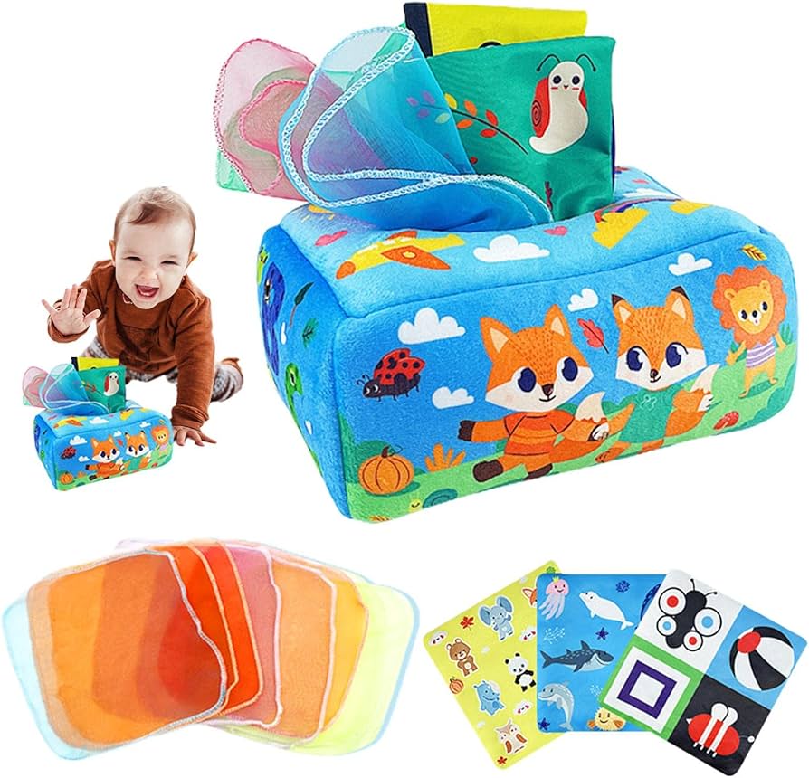BABY TISSUE BOX - Soft Sensory Toy - Usable for 0months+