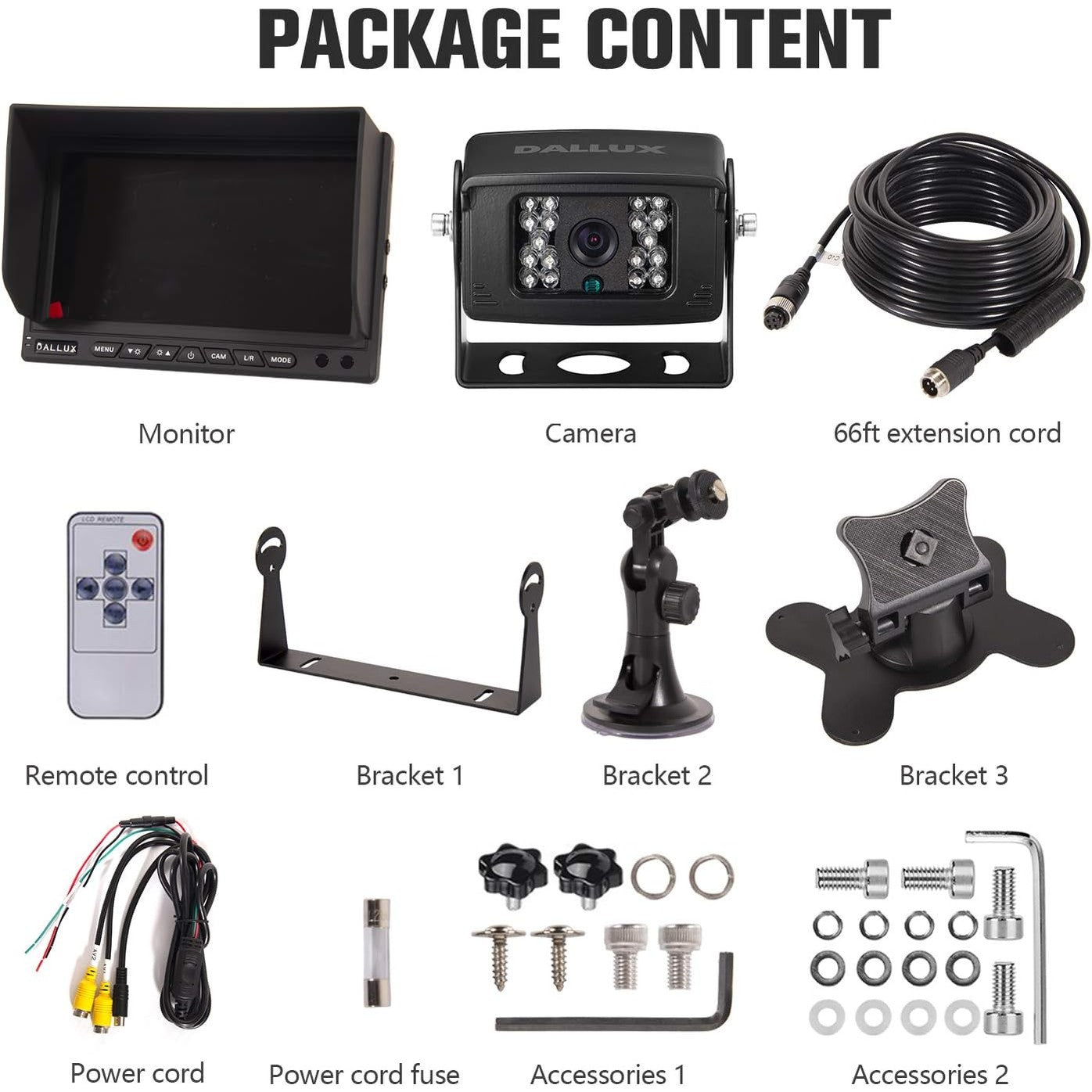 Heavy Duty Truck & Bus Backup Camera Kit – 4-Pin Cab Camera with 7" LCD Monitor, Waterproof Night Vision Rear View Camera, and 66ft Extension Cable – Compatible with 12V & 24V Vehicles, Vans, Trailers, RVs, and Campers