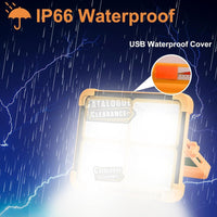 Rechargeable LED Work Light with Solar Panel, 5 Lighting Modes