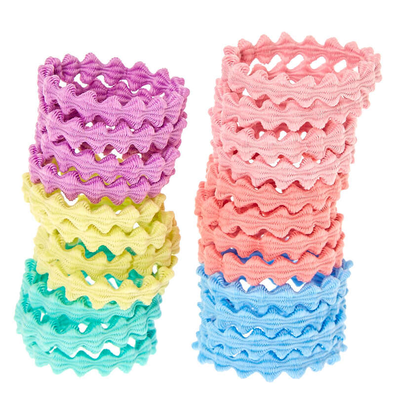 Claire's Club Pastel Wave Hair Ties - 24 Pack