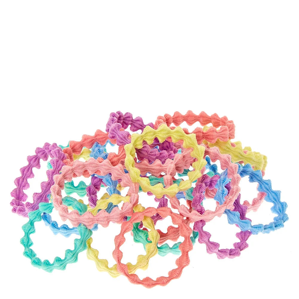 Claire's Club Pastel Wave Hair Ties - 24 Pack