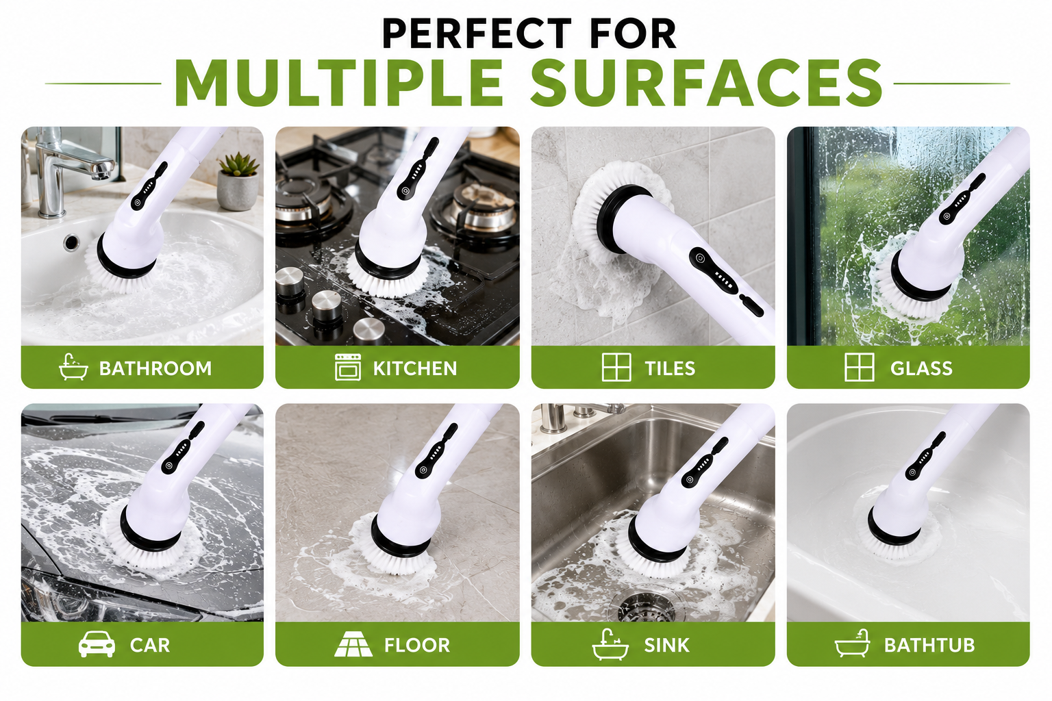 9-in-1 Cordless Electric Cleaning Brush – Multi-Surface Rechargeable Power Scrubber