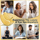 24K Gold Under Eye Patches - 50 Pairs Gel Pads with Collagen & Hyaluronic Acid for Dark Circles, Puffy Eyes, Wrinkle Removal, Dermatologically Tested