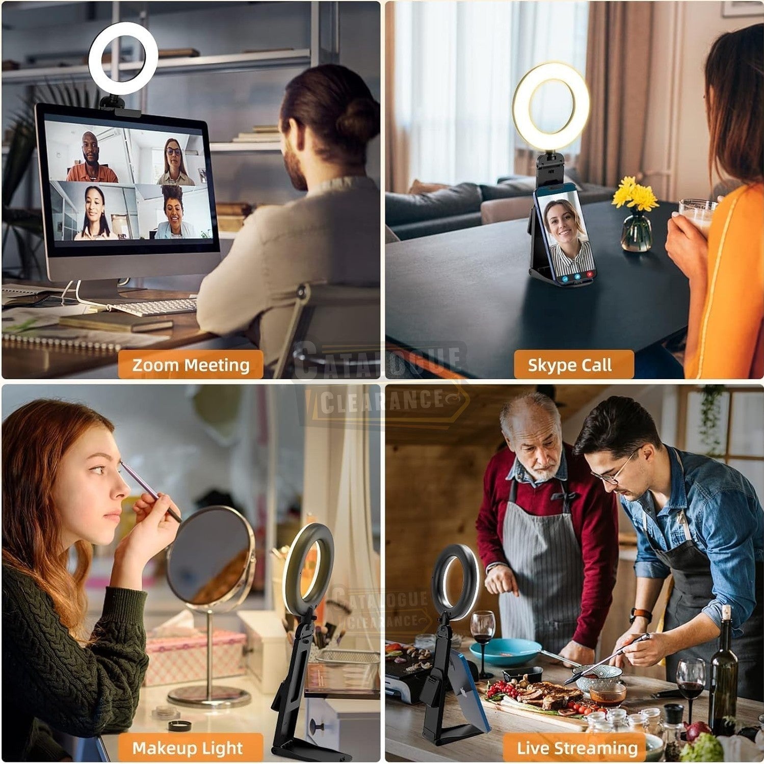 Evershop 5" Selfie Ring Light with Stand & Phone Holder, 2 Pack for Video Calls