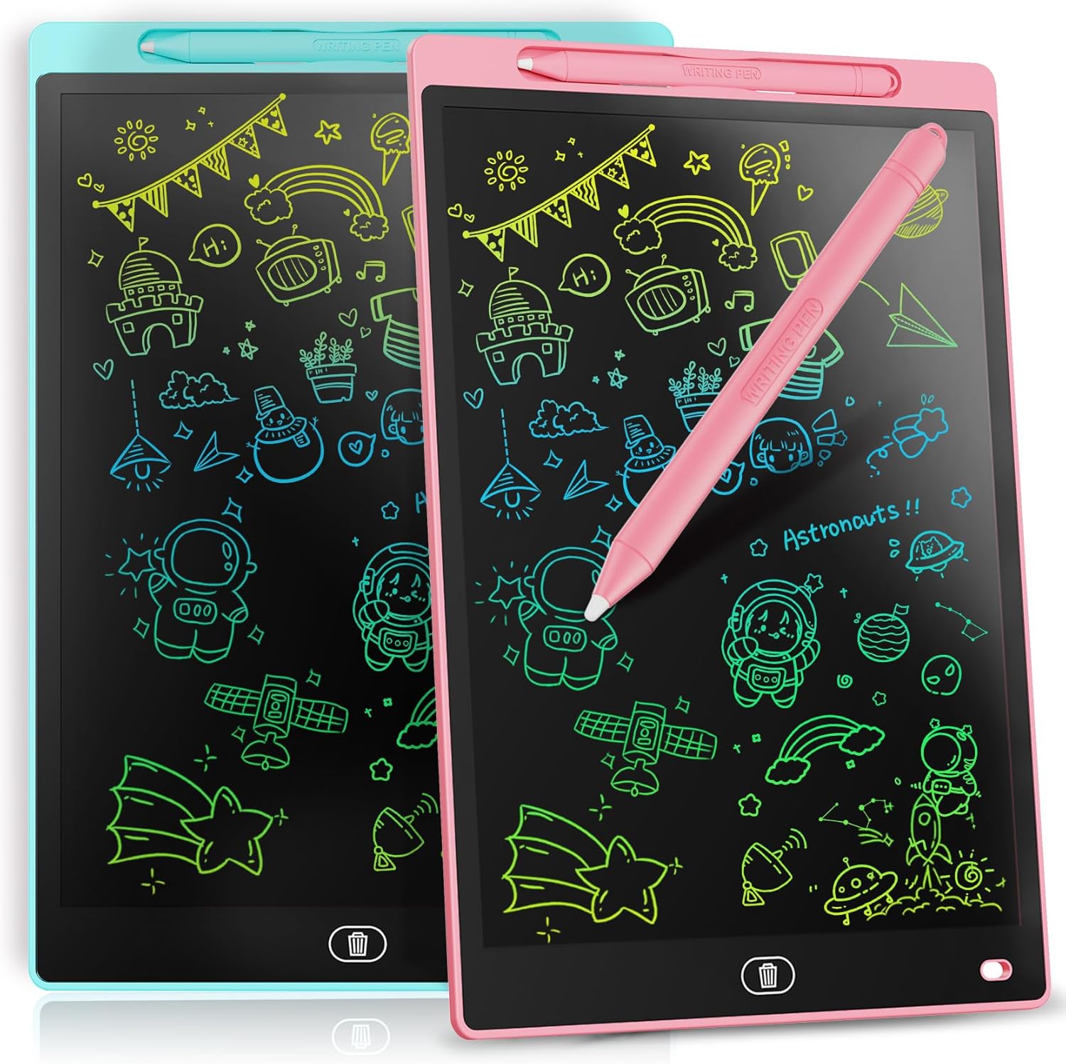 [2 Pack] Genialba 8.5 inch LCD Drawing Tablet for Kids Colorful Screen Writing Board Toddler Toys Learning Educational Stocking Fillers Kids Gifts for for 3-7 Year Old Boys Girls, (Pink&Blue)