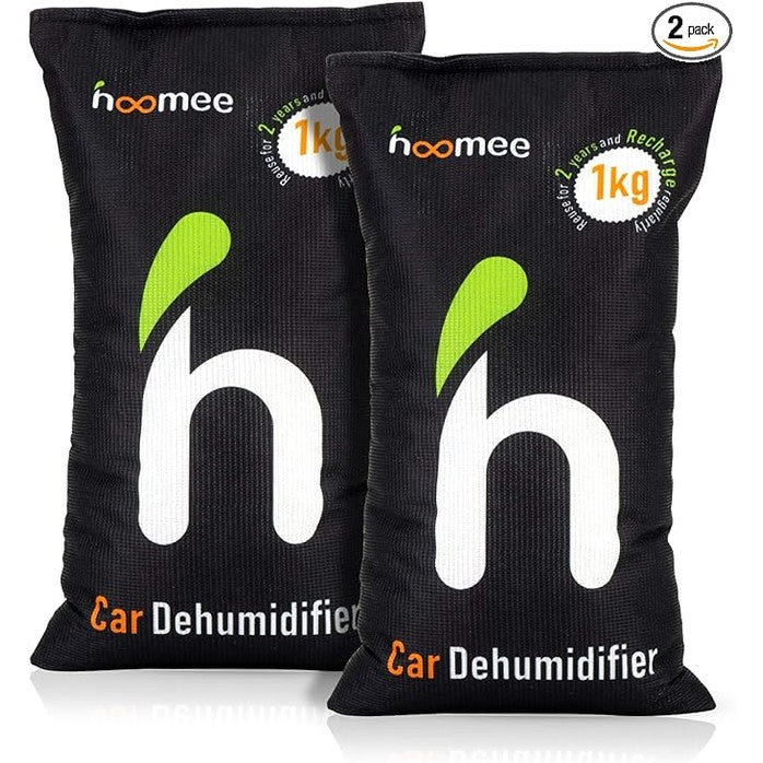 HOOMEE Twin-Pack Dehumidifiers – 1000g Each, Reusable for 2 Years, Ideal for Damp & Humid Areas