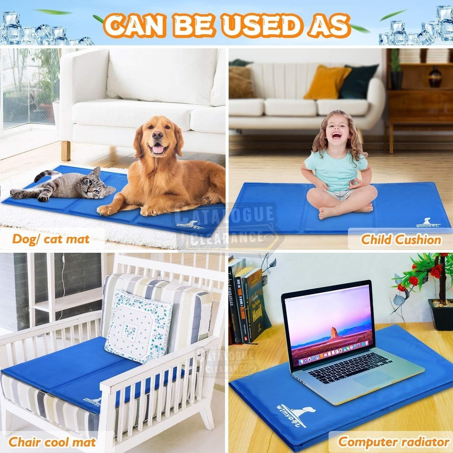 Dog Cooling Mat – 90cm Large Gel Pad, Non-Toxic, for Pets in Hot Weather