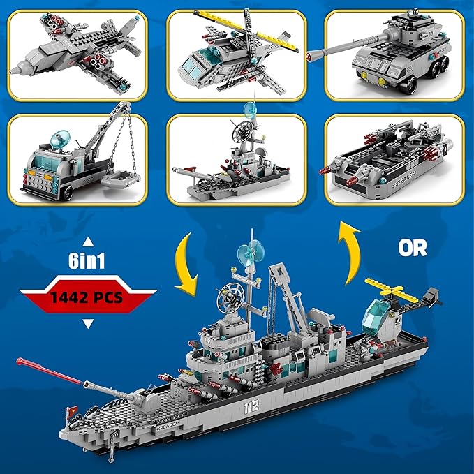 6 in 1 Warship Building Blocks Set | Model No 8986
