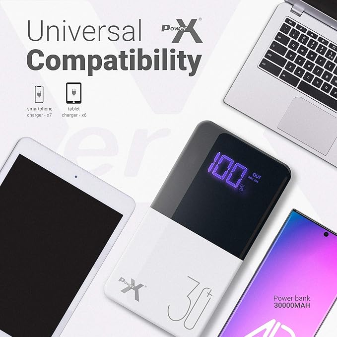 POWERX POWER BANK Q500 DISPLAY 30000MAH WHITE