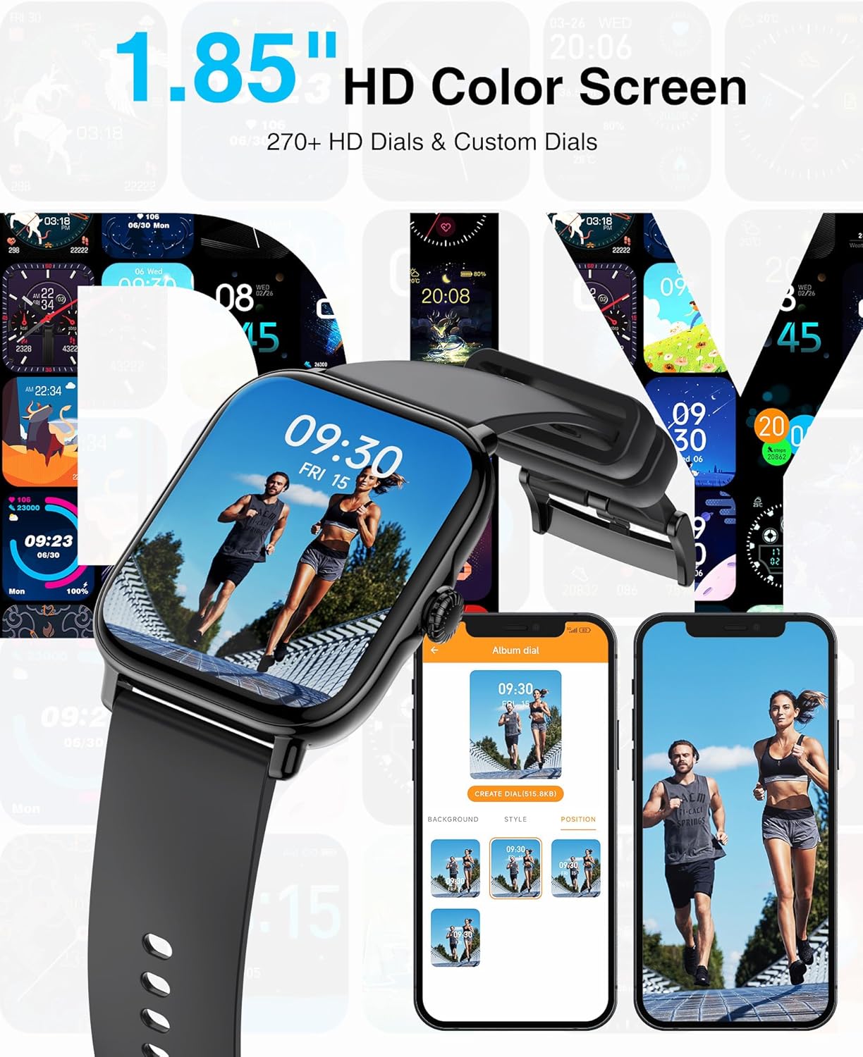 Smart Watch IFMDA – 1.85" Fitness Smartwatch with Calling & Health Tracking
