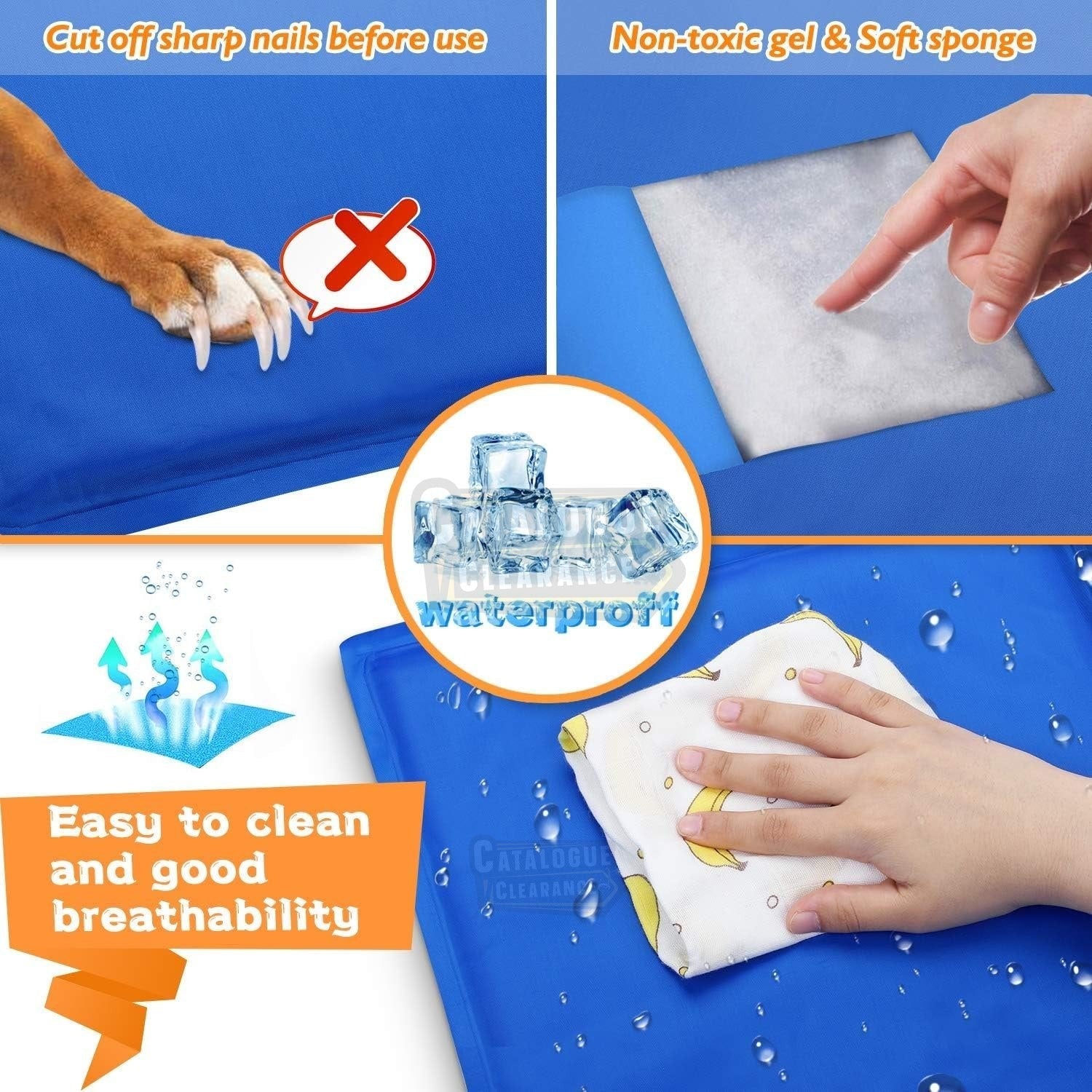 Dog Cooling Mat – 90cm Large Gel Pad, Non-Toxic, for Pets in Hot Weather