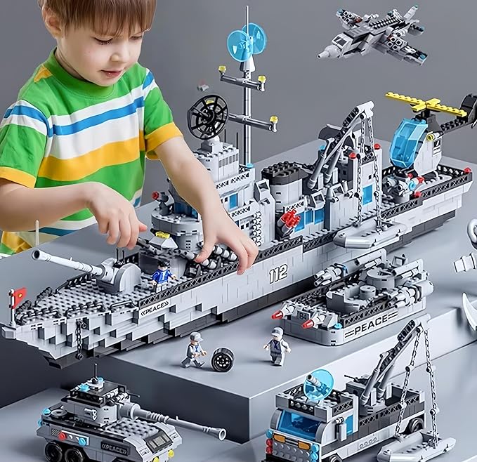 6 in 1 Warship Building Blocks Set | Model No 8986