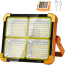 Rechargeable LED Work Light with Solar Panel, 5 Lighting Modes