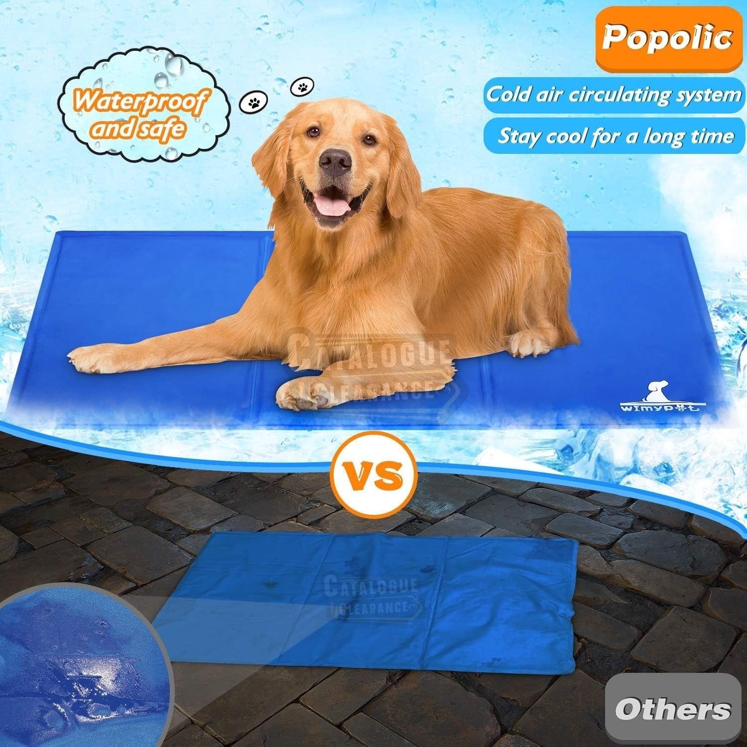 Dog Cooling Mat – 90cm Large Gel Pad, Non-Toxic, for Pets in Hot Weather