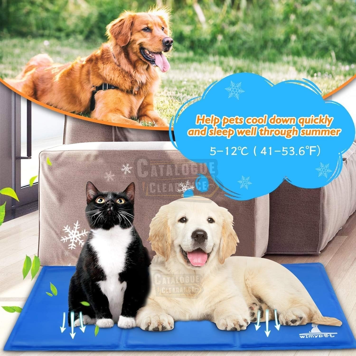 Dog Cooling Mat – 90cm Large Gel Pad, Non-Toxic, for Pets in Hot Weather