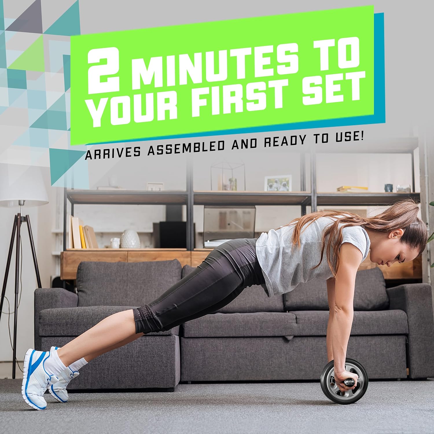 Elite Sportz Dual Wheel Ab Roller – Stable Core Training Equipment for Home & Gym Workouts