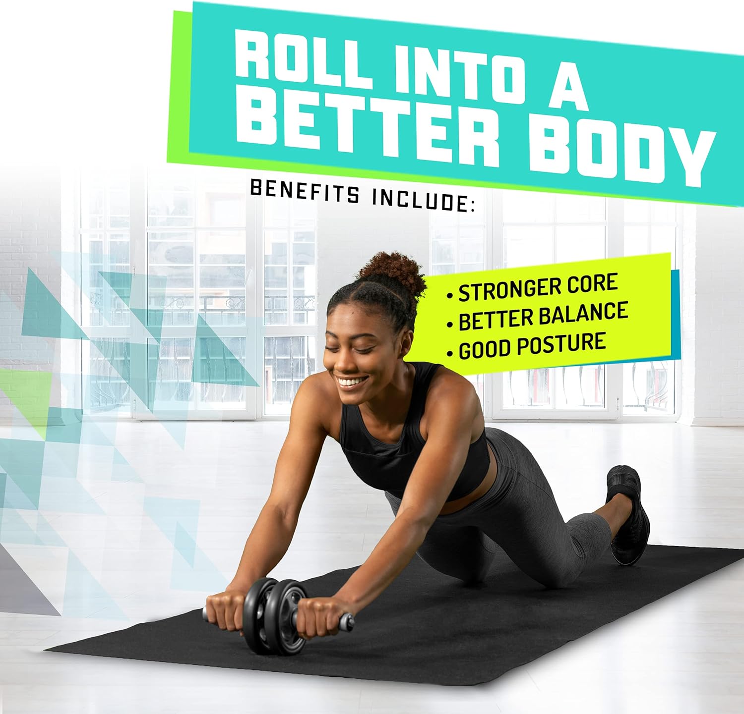 Elite Sportz Dual Wheel Ab Roller – Stable Core Training Equipment for Home & Gym Workouts