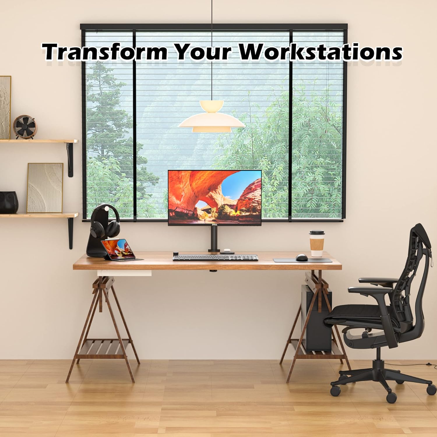 BONTEC Single Monitor Arm Desk Mount – Adjustable VESA Stand for 13–32 Inch Screens Model MDM 001B