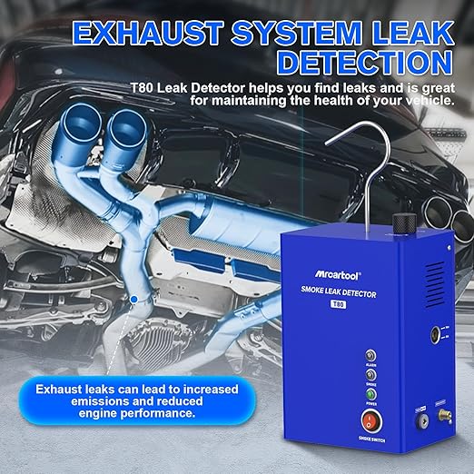 MrCartool T80 Automotive Smoke Leak Detector – EVAP & Vacuum Leak Tester with Air Pump and Accessories