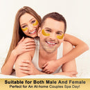 24K Gold Under Eye Patches - 50 Pairs Gel Pads with Collagen & Hyaluronic Acid for Dark Circles, Puffy Eyes, Wrinkle Removal, Dermatologically Tested