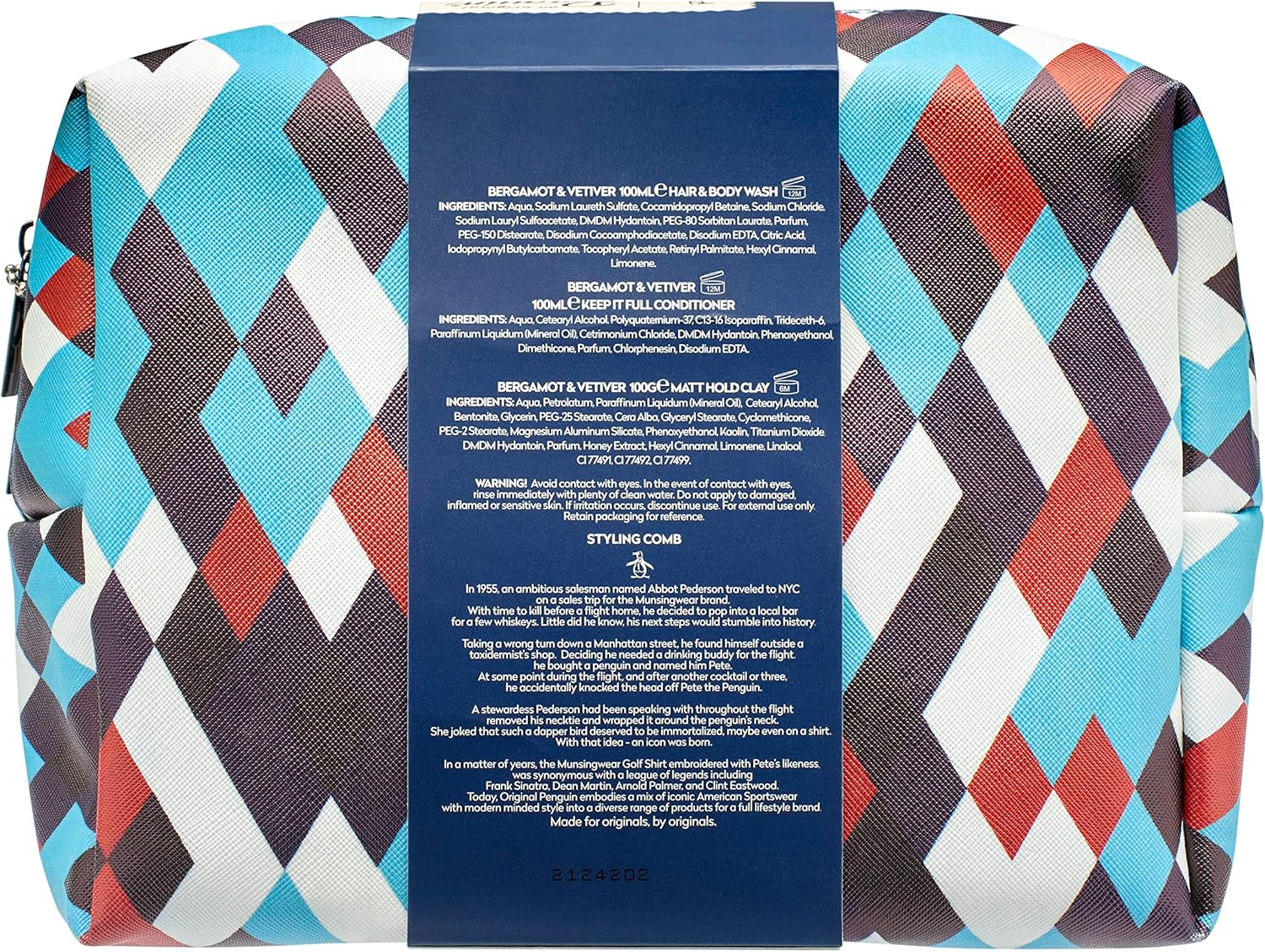 Original Penguin Gift Set – Hair & Body Wash, Conditioner, Matte Hair Clay & Comb