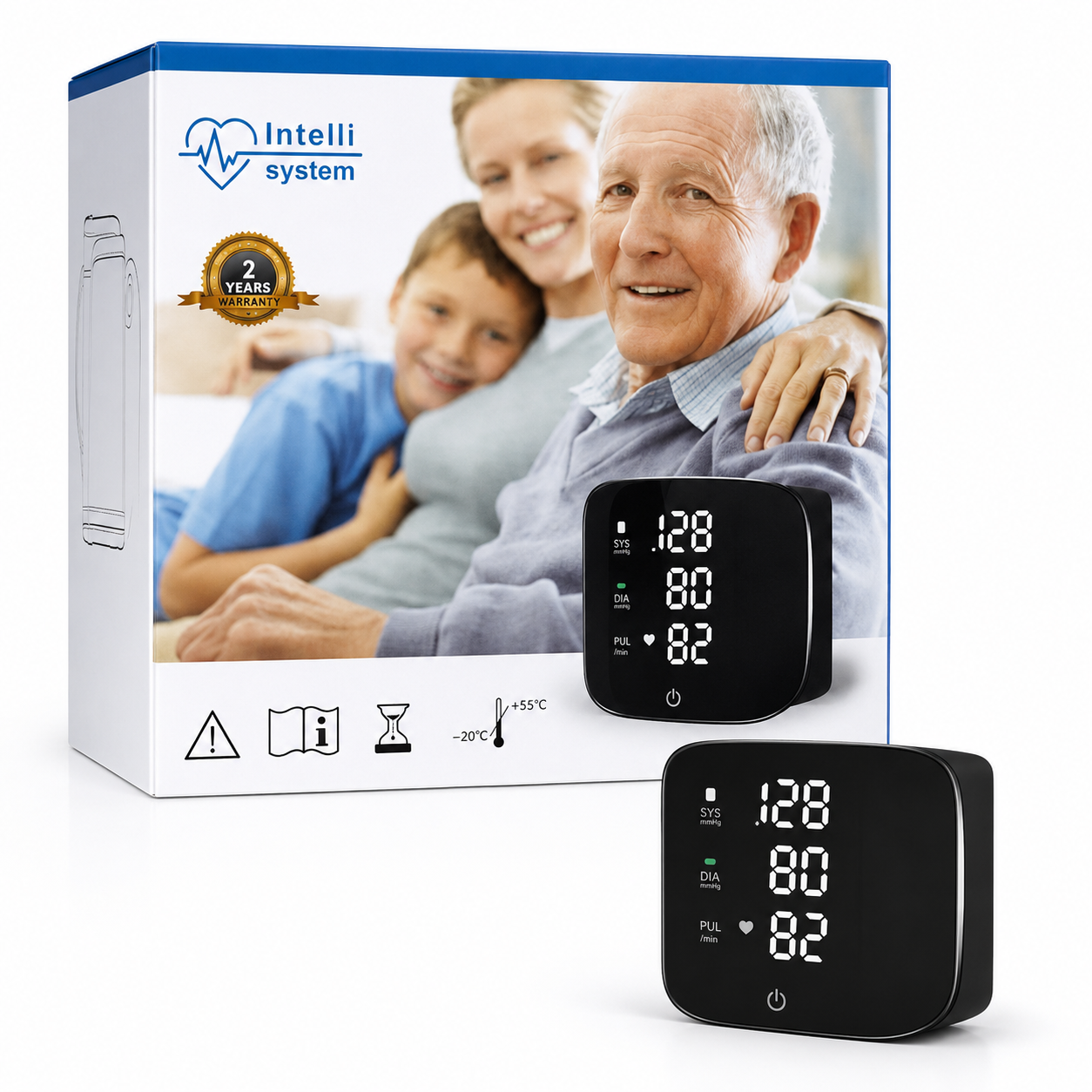 Intelligent System Digital Wrist Blood Pressure Monitor – Automatic BP & Pulse Monitor with Large DispLay