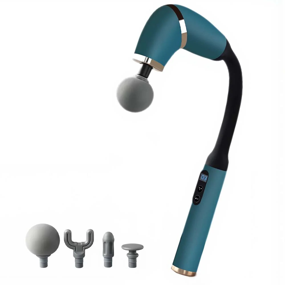 Fascial Gun Deep Tissue Massage Gun – Handheld Electric Muscle Massager with 4 Attachments